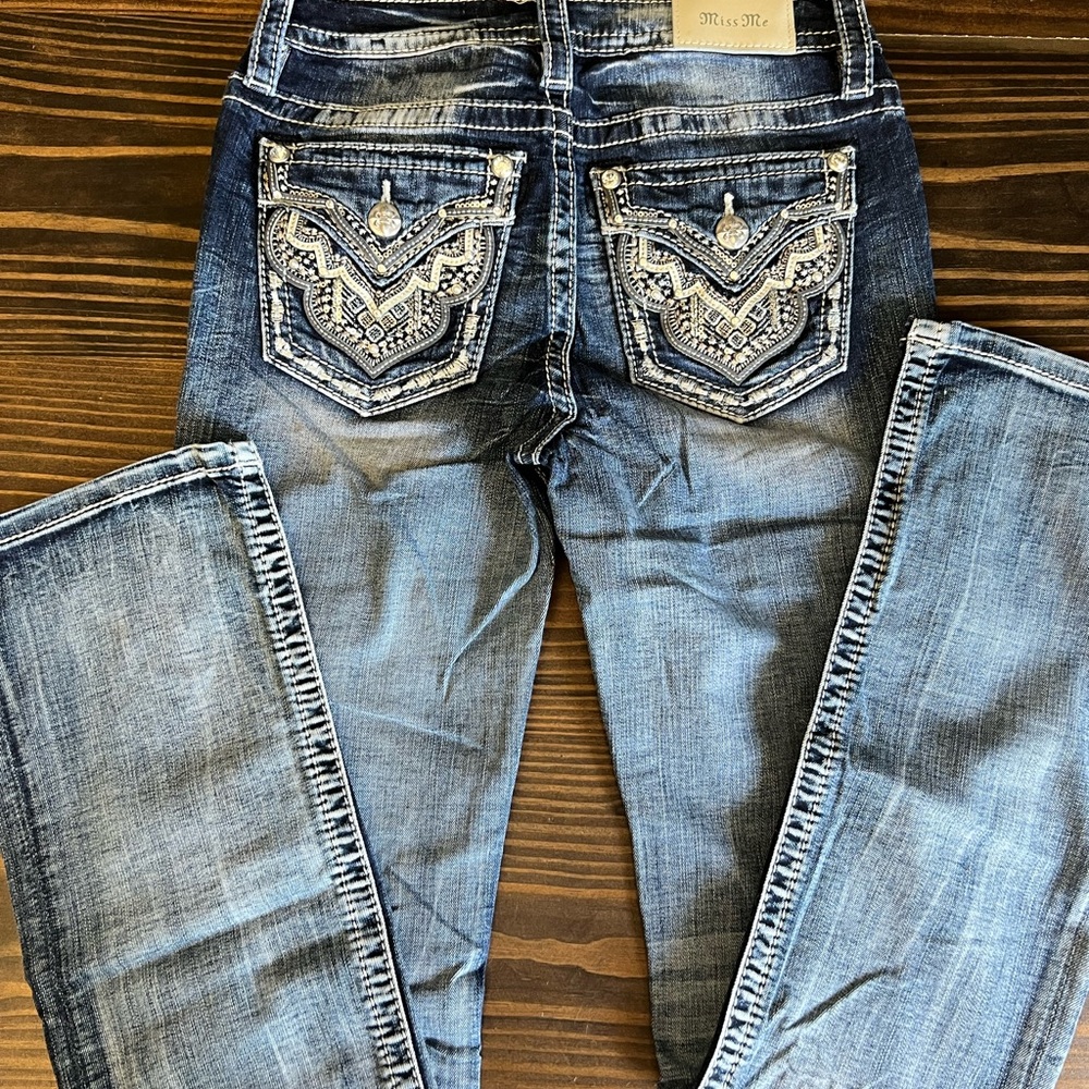 Miss Me Dark Blue Boot Cut Jeans - Picture 4 of 5